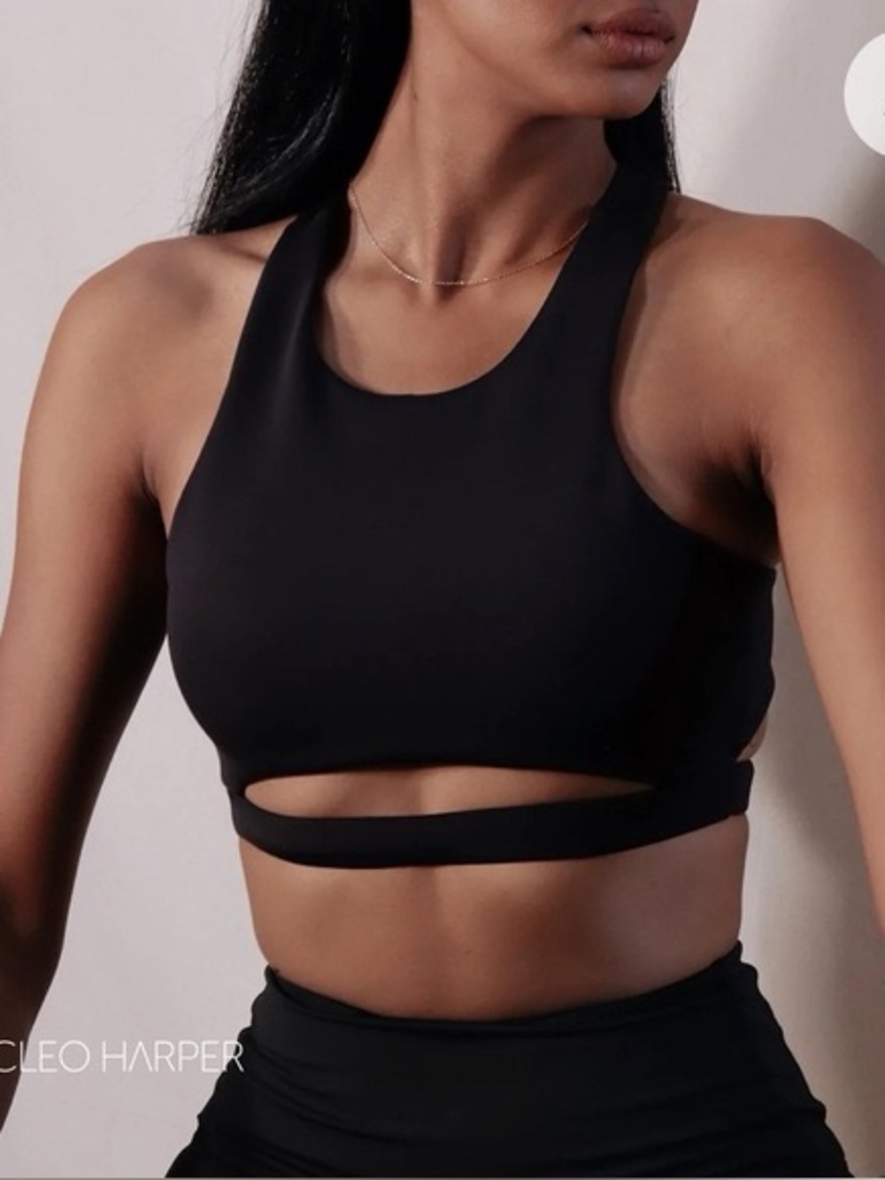 Cleo Harper SMALL Coco cutout sports bra in black